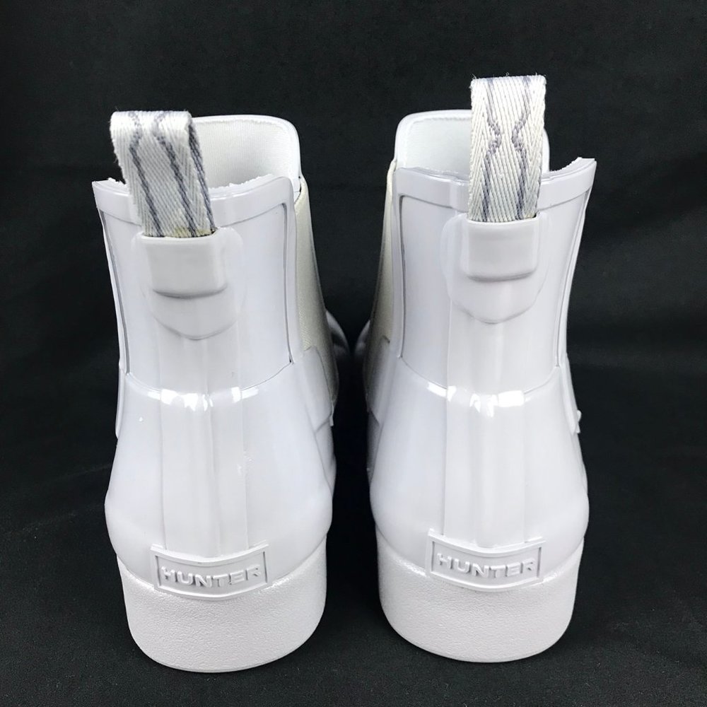 Hunter Boots White Glossy Chelsea Booties NEW Sz 6 - Picture 7 of 8